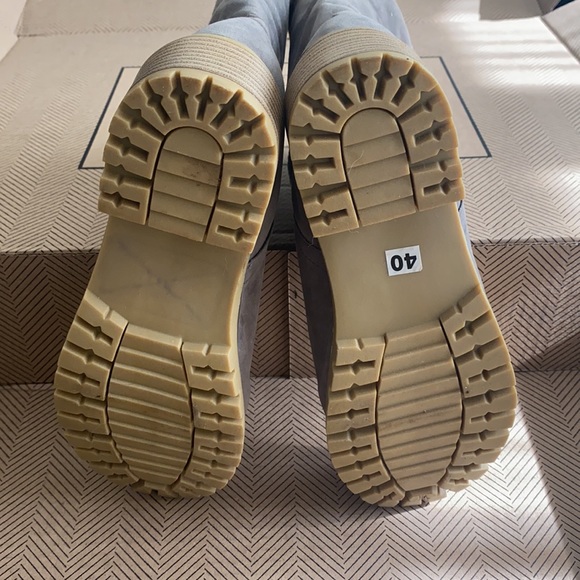 Womens Sherpa Collar Fold Over Ankle Winter Boots Faux Suede Gray EUR 40 - Picture 7 of 7